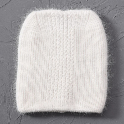 Jaxmonoy Kapa kapa od zečjeg krzna s mačjim ušima Zimska dvoslojna topla pahuljasta angora mješavina Skullies Jesen Djevojka Slatka kapa s ušima Ženska