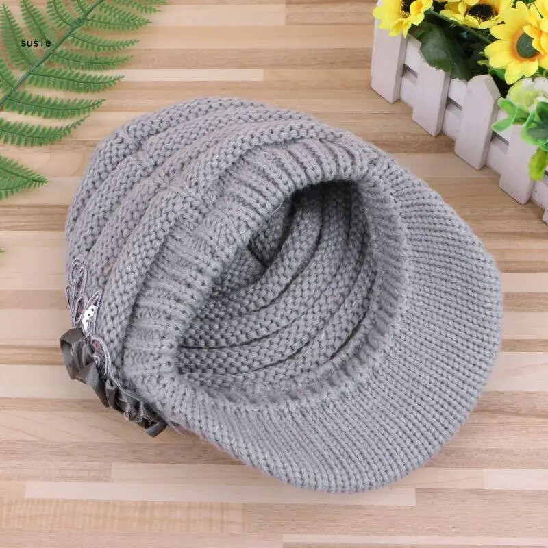 X7YA naiste naiste silmkoeline müts, talv heegeldatud peaked nokamüts, kootud pealuu müts