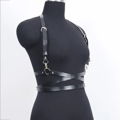 Gothic roku darbs PU ādas zirglietas jostas modes mākslīgās ādas būris veste krūtis tēlnieciska ķermeņa siksna vidukļa josta Cincher Harajuku