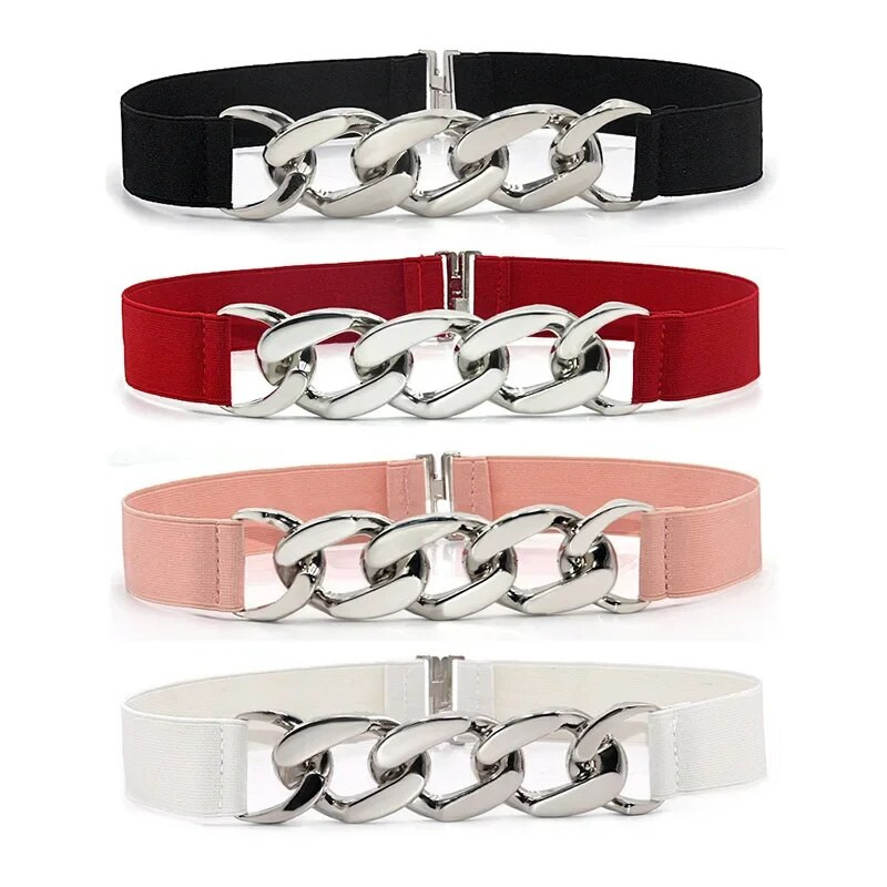 Modni, elegantni elastični široki ženski remen, kopča sa zlatnim prstenom, ukrasni ženski remeni za haljine, dizajnerski remeni, ženske visoke kvalitete