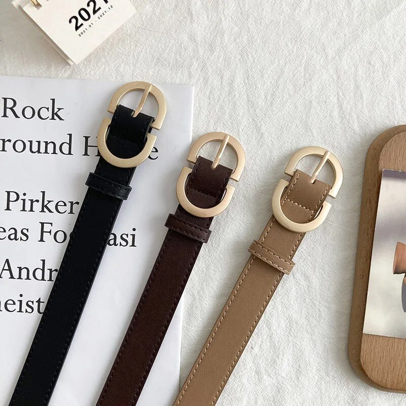 105 cm sieviešu modes josta Vienkārša metāla sprādzes josta sievietēm melns uzvalks džinsi apģērbu aksesuāri