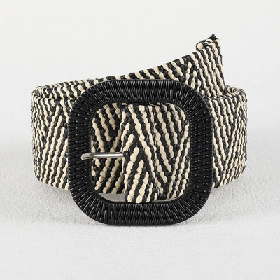 Vintage Bohemian četvrtasta kopča Elastični pleteni pojasevi Žensko ljetno divlje laneno tkanje Lažni slamnati pojas za pojas Dekoracija košulje