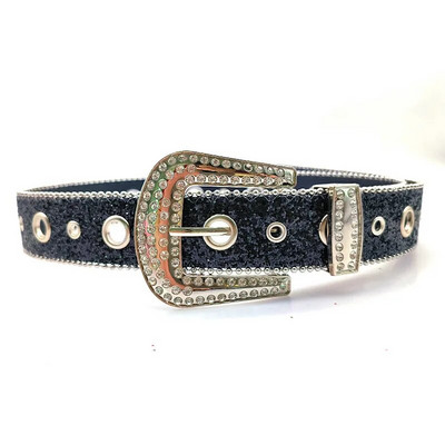 New Goth for Rhinestones Remes Ženski PU kožni remen za Rhinestone pojaseve Western Cowboy Y2K Girls Fashion Remen for Jeans Men
