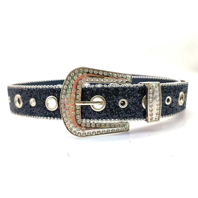New Goth for Rhinestones Remes Ženski PU kožni remen za Rhinestone pojaseve Western Cowboy Y2K Girls Fashion Remen for Jeans Men