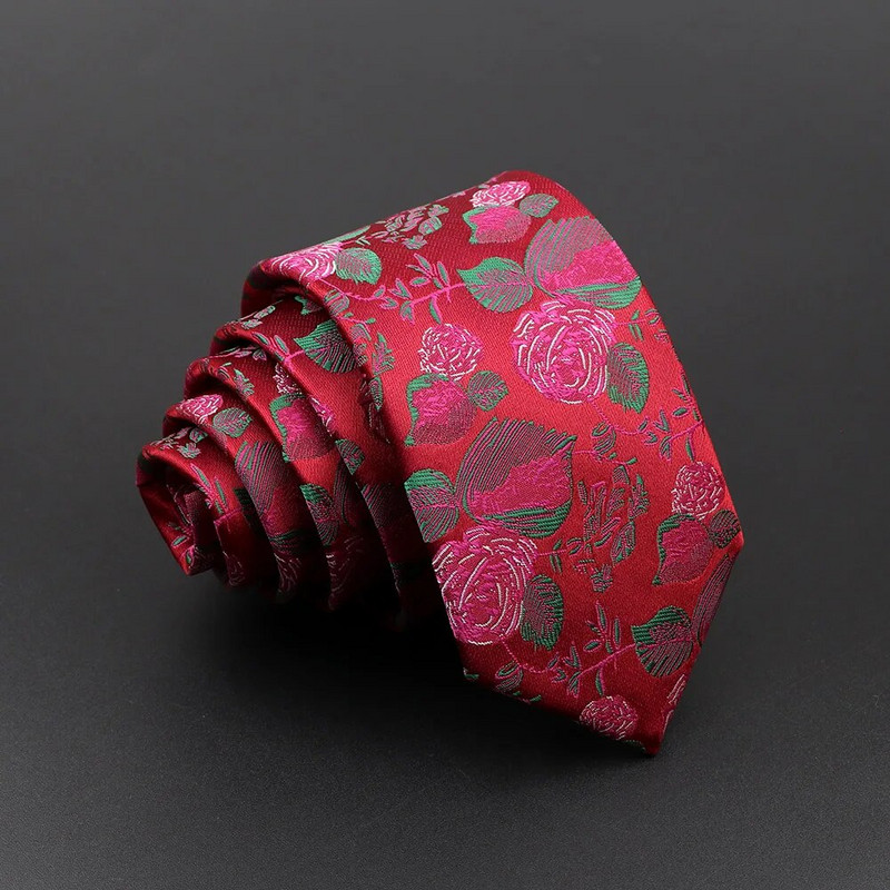 Jauna vīriešu klasiska luksusa kaklasaite Rozā sarkana zila ziedu ziedu žakarda kaklasaite biznesam kāzu uzvalka kleita aksesuārs Gravatas dāvana