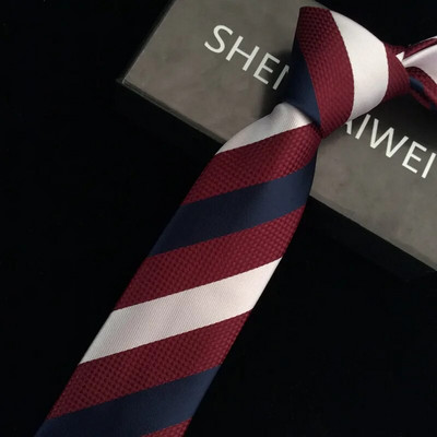 Visokokvalitetna nova 6CM crvena prugasta kravata Vjenčani darovi Floral Gravata Tanke kravate za muškarce Kravate Dot Man Accessories Poklon