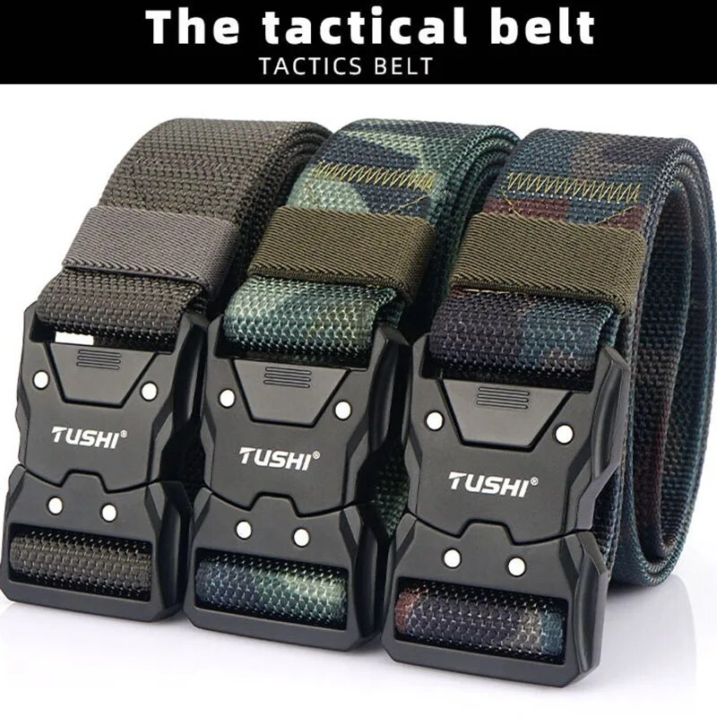Férfi taktikai öv hadsereg kültéri vadászat taktikai katonai vászon többfunkciós harci túlélés, kiváló minőségű tengerészgyalogság nylon