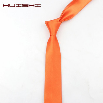 Вратовръзка HUISHI за мъже 38 едноцветни тънка вратовръзка Полиестер Тясна вратовръзка Червени сини официални парти вратовръзки Моден ежедневен аксесоар за риза