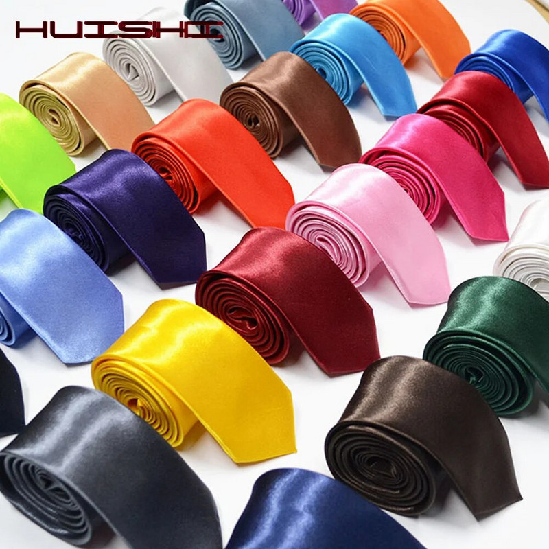 HUISHI lips meestele 38 ühevärviline õhuke lips, polüester kitsas kaelarihmapunane sinine pidulik pidulik lips Moodne igapäevase särgi aksessuaar