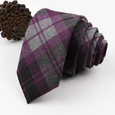 Vintage, mekana vunena pamučna kravata, karirana prugasta muška 6 cm uska kravata, tanka crveno plava odijelo za slobodno vrijeme, smoking, muški poklon, dodatak za košulju