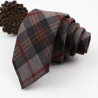 Vintage, mekana vunena pamučna kravata, karirana prugasta muška 6 cm uska kravata, tanka crveno plava odijelo za slobodno vrijeme, smoking, muški poklon, dodatak za košulju
