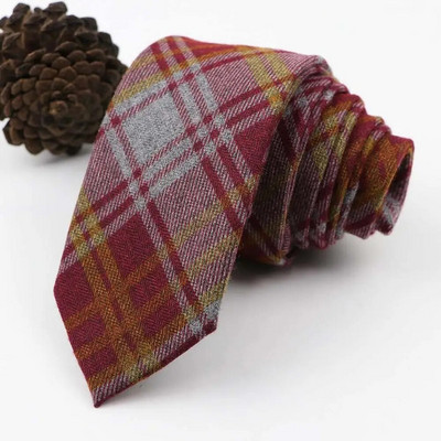 Vintage, mekana vunena pamučna kravata, karirana prugasta muška 6 cm uska kravata, tanka crveno plava odijelo za slobodno vrijeme, smoking, muški poklon, dodatak za košulju