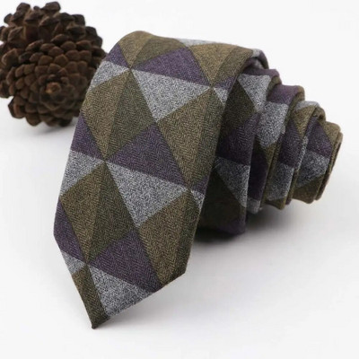 Vintage, mekana vunena pamučna kravata, karirana prugasta muška 6 cm uska kravata, tanka crveno plava odijelo za slobodno vrijeme, smoking, muški poklon, dodatak za košulju