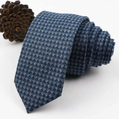 Vintage, mekana vunena pamučna kravata, karirana prugasta muška 6 cm uska kravata, tanka crveno plava odijelo za slobodno vrijeme, smoking, muški poklon, dodatak za košulju