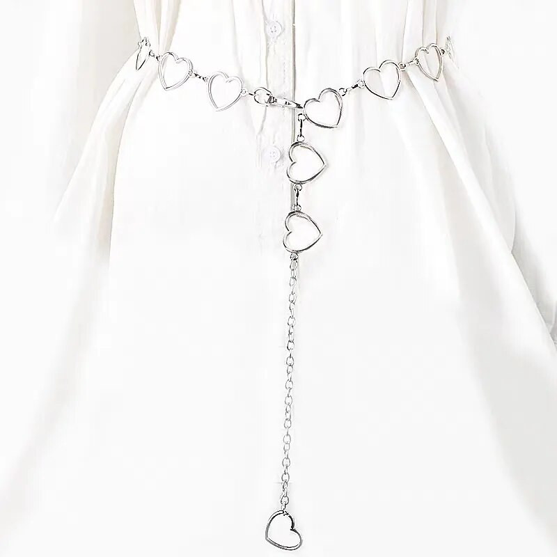 Sieviešu modes josta, gurni ar augstu vidukli Zelta sudraba šaura metāla ķēde kuplas bārkstis kristāla dimanta vidukļa ķēde