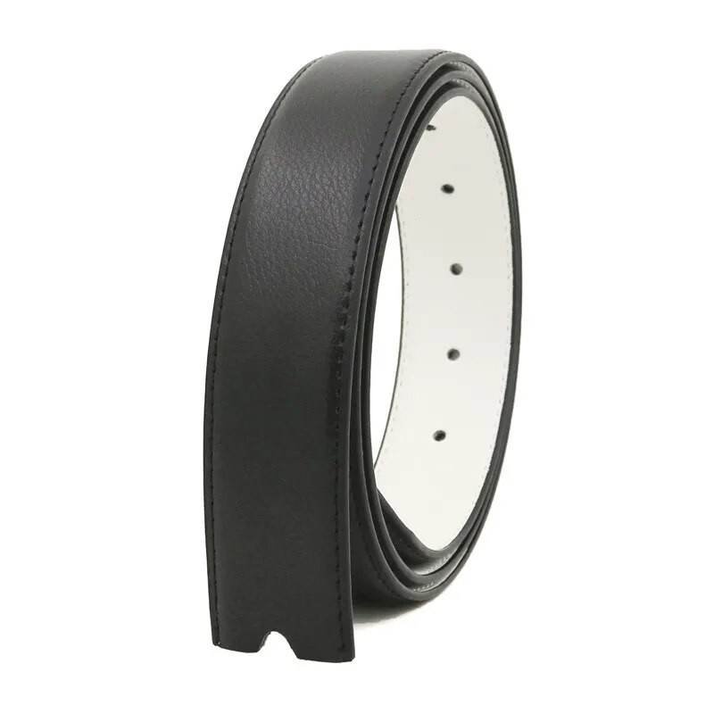 110-125 cm Luksusa vīriešu automātiskās sprādzes jostas, masīva dabīgās ādas jostasvieta bez sprādzes Cowskin jostas melna vīriešu džinsu jostasvieta