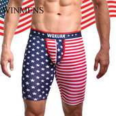 Muška pidžama hlače Pamučne rastezljive muške elastične donjice za spavanje Smiješne zvijezde i pruge Omladinska kućna salonka Američka zastava Sleepwea