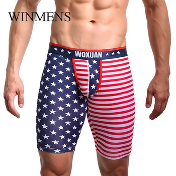Мъжки пижамни панталони Памучни разтегливи мъжки еластични долнища за сън Забавни звезди и райета Младежки домашни дневни дрехи American Flag Sleepwea