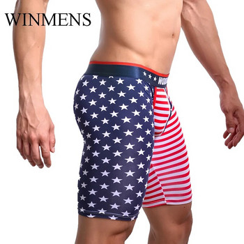 Ανδρικό παντελόνι πιτζάμα Βαμβακερό Stretch Ανδρικό ελαστικό πάτο ύπνου Funny Stars and Sripes Youth Home Loungear American Flag Sleepwea