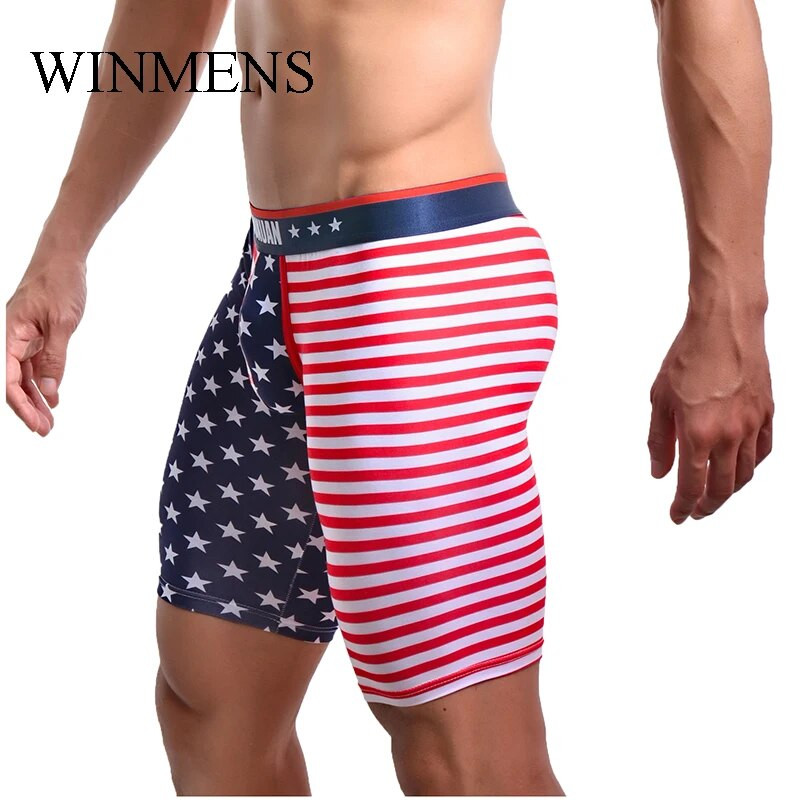 Muška pidžama hlače Pamučne rastezljive muške elastične donjice za spavanje Smiješne zvijezde i pruge Omladinska kućna salonka Američka zastava Sleepwea