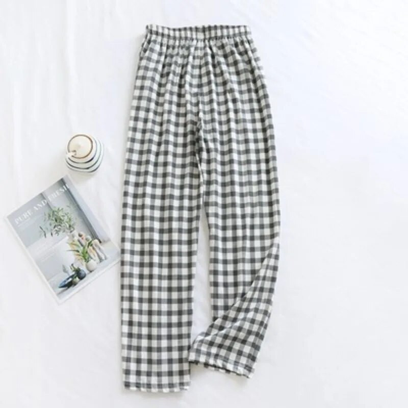 Muške pamučne karirane pidžame hlače Tanke labave velike veličine Kućne hlače za slobodno vrijeme Proljetne i jesenske donji dijelovi za spavanje Muška ležerna odjeća za spavanje