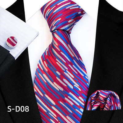 Svilene kravate s cvjetnim točkama za muškarce Luksuzne 8 cm široke cvjetne kravate s džepnim četvrtastim gumbima za manžete Modni set za muške zabave i vjenčani dar