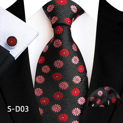 Svilene kravate s cvjetnim točkama za muškarce Luksuzne 8 cm široke cvjetne kravate s džepnim četvrtastim gumbima za manžete Modni set za muške zabave i vjenčani dar