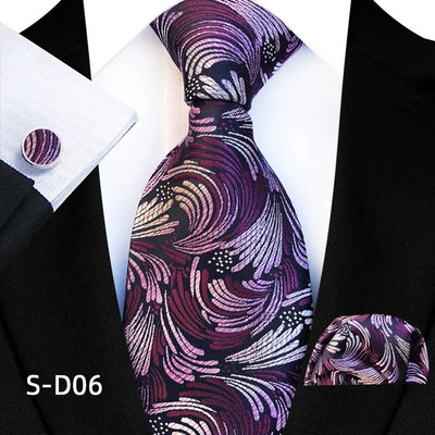 Svilene kravate s cvjetnim točkama za muškarce Luksuzne 8 cm široke cvjetne kravate s džepnim četvrtastim gumbima za manžete Modni set za muške zabave i vjenčani dar