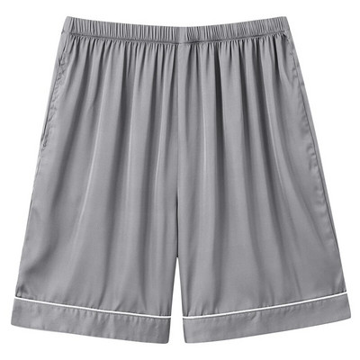 Vasaras zīda satīna īsas mājas bikses vīriešiem guļam apakšā Fashion Print pidžamas Īsas bikses vīriešiem elastīgas jostasvietas brīvas bikses