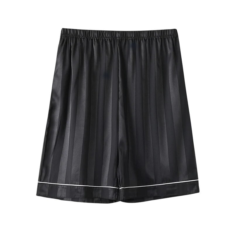 Vasaras zīda satīna īsas mājas bikses vīriešiem guļam apakšā Fashion Print pidžamas Īsas bikses vīriešiem elastīgas jostasvietas brīvas bikses