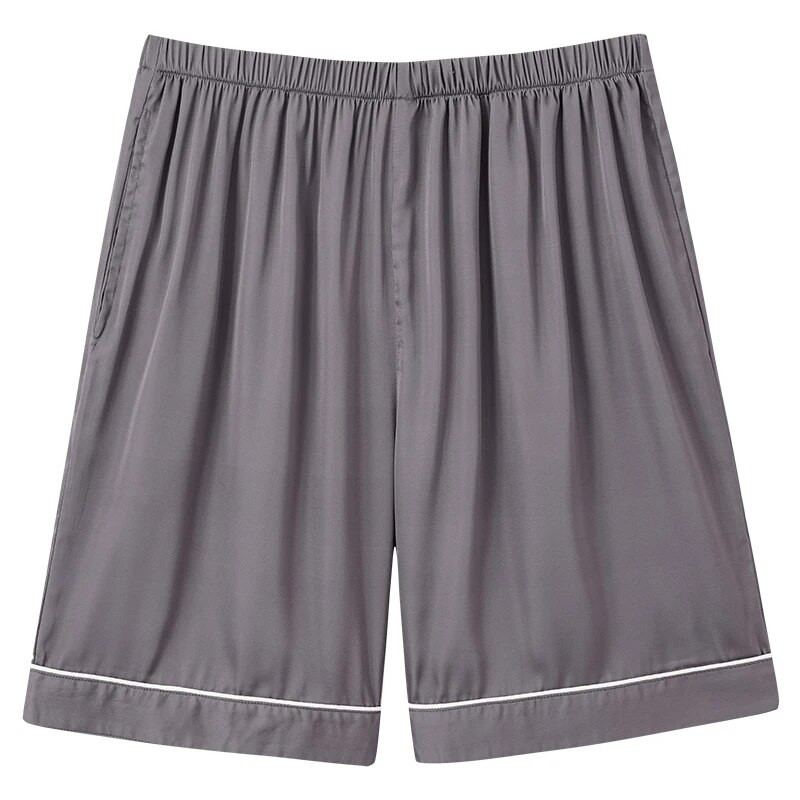 Vasaras zīda satīna īsas mājas bikses vīriešiem guļam apakšā Fashion Print pidžamas Īsas bikses vīriešiem elastīgas jostasvietas brīvas bikses