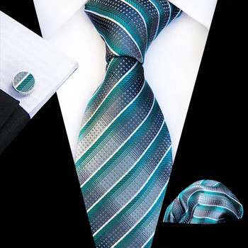 Бизнес вратовръзки за мъже Комплект копринени вратовръзки Комплект вратовръзки на точки Класически карирани копчета за ръкавели Носна кърпа за официална сватба Висококачествен Gravata