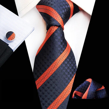 Επαγγελματικές γραβάτες για άντρες Μεταξωτές γραβάτες σετ τελείες Σετ γραβάτα Κλασικό καρό μανικετόκουμπα Μαντήλι για επίσημο γάμο υψηλής ποιότητας Gravata