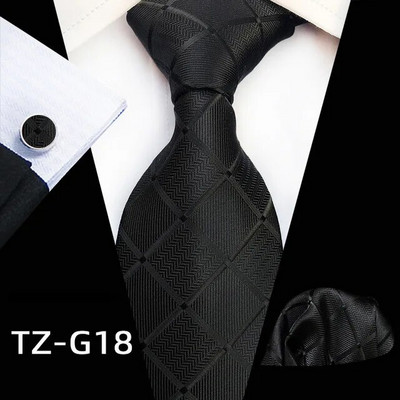 Biznesa kaklasaites vīriešiem Zīda kaklasaites komplekts Dots kaklasaišu komplekts klasisks rūtains aproču pogas Kabatlakats svinīgām kāzām Augstas kvalitātes Gravata