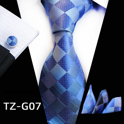 Biznesa kaklasaites vīriešiem Zīda kaklasaites komplekts Dots kaklasaišu komplekts klasisks rūtains aproču pogas Kabatlakats svinīgām kāzām Augstas kvalitātes Gravata