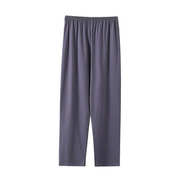 Пролетни и летни мъжки модални ежедневни едноцветни панталони 4XL пижами Дълги панталони Панталони Мъжки пижами Удобни семейни панталони