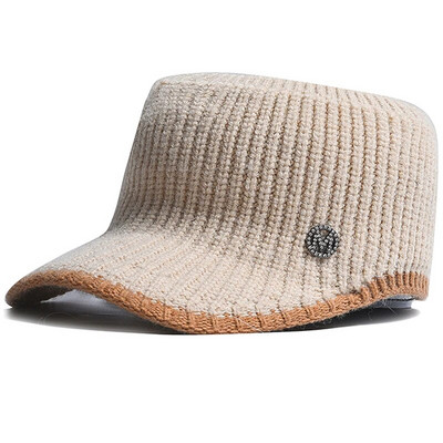 1 kom zimske pletene vunene kape sa šilterima za žene, djevojke, modne bejzbolske kape za vanjsku upotrebu, zaštitu od topline i hladnoće, 5 boja