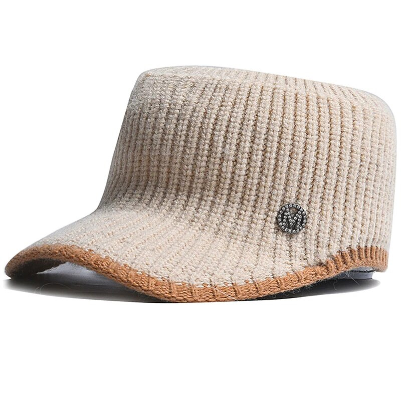 1 kom zimske pletene vunene kape sa šilterima za žene, djevojke, modne bejzbolske kape za vanjsku upotrebu, zaštitu od topline i hladnoće, 5 boja