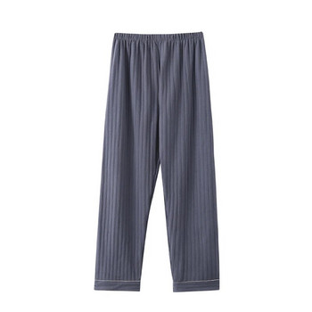 Нова пролетна мъжка ежедневна памучна пижама, дълъг панталон, мек, удобен, свободен еластичен колан, едноцветен спално облекло, холен панталон