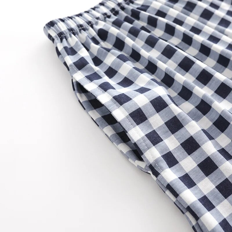 Mekane pamučne muške kratke hlače s kariranim printom Hlače za spavanje Mladi dječački donji dio pidžame Odjeća za spavanje Pidžama za muškarce Hombre 4XL