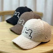 Cute Bear Baseball Cap Duck Tongue Cap 2023 Νέο Φθινοπωρινό και Χειμώνα Ζεστό άνετο γυναικείο αθλητικό καπέλο πολύχρωμο