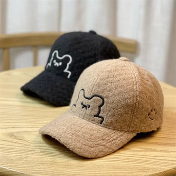 Cute Bear Baseball Cap Duck Tongue Cap 2023 Νέο Φθινοπωρινό και Χειμώνα Ζεστό άνετο γυναικείο αθλητικό καπέλο πολύχρωμο