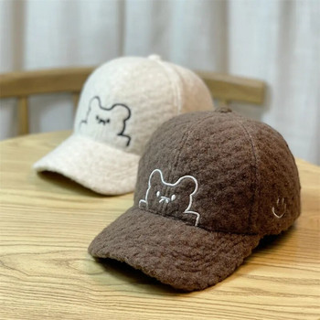 Cute Bear Baseball Cap Duck Tongue Cap 2023 Νέο Φθινοπωρινό και Χειμώνα Ζεστό άνετο γυναικείο αθλητικό καπέλο πολύχρωμο