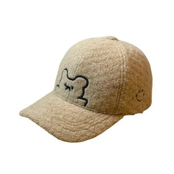 Cute Bear Baseball Cap Duck Tongue Cap 2023 Νέο Φθινοπωρινό και Χειμώνα Ζεστό άνετο γυναικείο αθλητικό καπέλο πολύχρωμο