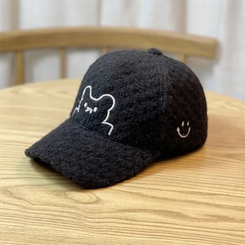 Cute Bear Baseball Cap Duck Tongue Cap 2023 Νέο Φθινοπωρινό και Χειμώνα Ζεστό άνετο γυναικείο αθλητικό καπέλο πολύχρωμο