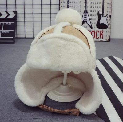 Jauna rindkopa Rudens un ziemas bērnu cepure ausu aizsardzībai plūdmaiņas plīša cepures korejiešu versija, 6 mēneši–2 gadi