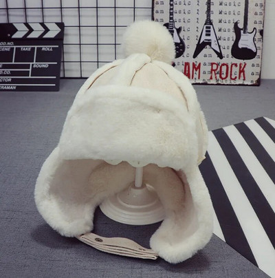 Jauna rindkopa Rudens un ziemas bērnu cepure ausu aizsardzībai plūdmaiņas plīša cepures korejiešu versija, 6 mēneši–2 gadi