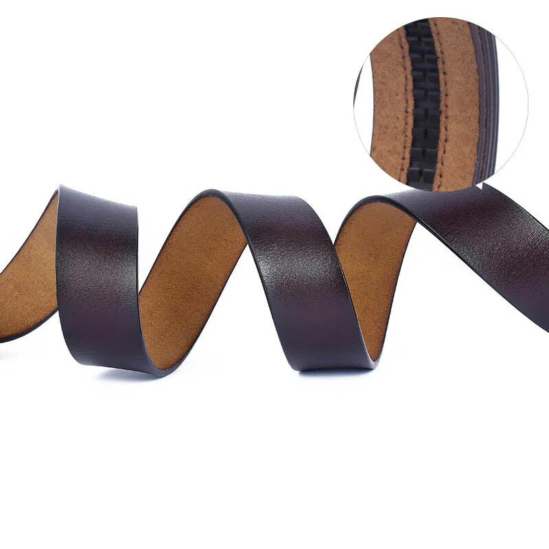 Bez kopče Remen od prave kravlje kože širine 3,5 cm Muški bez remena s automatskom kopčom Muški crno smeđi