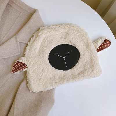 Rudens un ziemas ērta kokvilnas vilnas jēra pulovers sieviešu ziemas ausu aizsardzība plīša, jauna korejiešu cepure