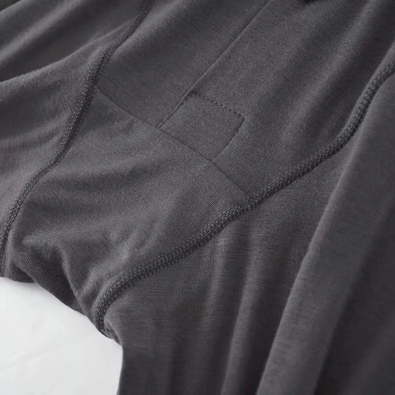 Pantaloni lungi pentru bărbați, de primăvară și toamnă, subțiri, modal, de toamnă, îmbrăcăminte pentru acasă, super-elastici, slim fit, care nu se decolorează, pantaloni de pijama de dimensiuni mari pentru bărbați